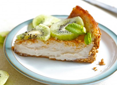 מתכון pudding dessert vegan טבעוניות קינוח עוגת גבינה טבעונית עם קיווי