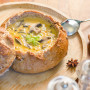 לחם ממולא בפטריות טבעוני לחמניית ערמונים מרק פטריות קרם פטריות