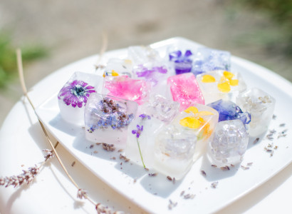 קרח מעוצב פיות עם פרחים